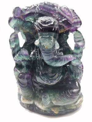 Multicolor Fluorite Handmade Carving of Ganesh