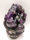 Ganesh Statue in Amethyst Handmade Carving | Lord Ganesha Idol | Figurine in Crystals/Gemstone Gift a Ganesha