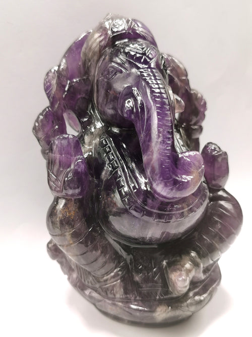 Ganesh Statue in Amethyst Handmade Carving | Lord Ganesha Idol | Figurine in Crystals/Gemstone Gift a Ganesha