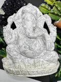 Howlite stone carving of Ganesh Statue