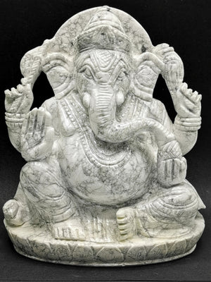 Howlite stone carving of Ganesh Statue