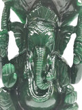 Green Aventurine Handmade Carving of Ganesh - Lord Ganesha Idol | Sculpture | Murti in Crystals and Gemstones - Reiki/Chakra/Healing - 9 inches and 2.33 kg (5.13 lb)