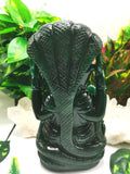 Green Aventurine Handmade Carving of Ganesh - Lord Ganesha Idol | Sculpture | Murti in Crystals and Gemstones - Reiki/Chakra/Healing - 9 inches and 2.33 kg (5.13 lb)