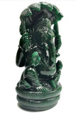 Green Aventurine Handmade Carving of Ganesh - Lord Ganesha Idol | Sculpture | Murti in Crystals and Gemstones - Reiki/Chakra/Healing - 9 inches and 2.33 kg (5.13 lb)