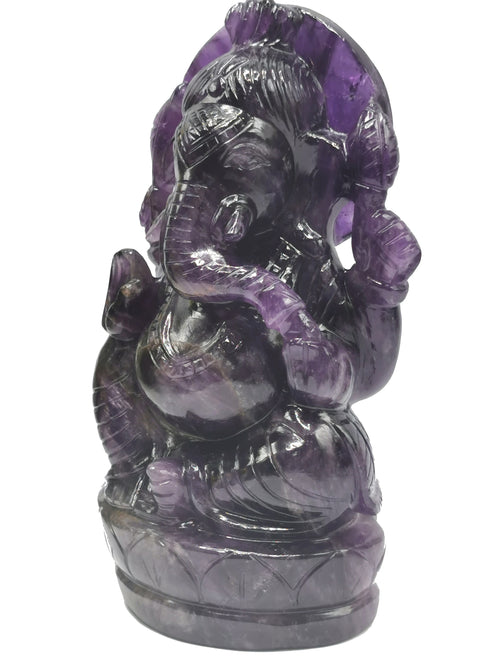 Ganesh Statue in Amethyst Handmade Carving | Lord Ganesha Idol | Figurine in Crystals/Gemstone Gift a Ganesha