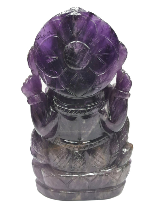 Ganesh Statue in Amethyst Handmade Carving | Lord Ganesha Idol | Figurine in Crystals/Gemstone Gift a Ganesha