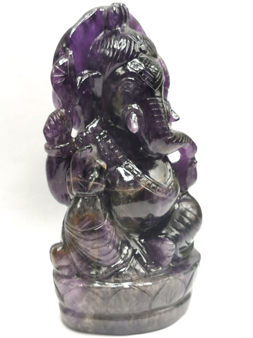 Ganesh Statue in Amethyst Handmade Carving | Lord Ganesha Idol | Figurine in Crystals/Gemstone Gift a Ganesha