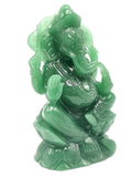 Australian Green Aventurine Handmade Carving of Ganesh - Lord Ganesha Idol