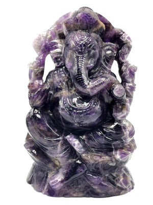 Ganesh Statue in Amethyst Handmade Carving | Lord Ganesha Idol | Figurine in Crystals/Gemstone Gift a Ganesha