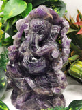 Ganesh Statue in Amethyst Handmade Carving | Lord Ganesha Idol | Figurine in Crystals/Gemstone Gift a Ganesha