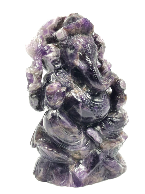 Ganesh Statue in Amethyst Handmade Carving | Lord Ganesha Idol | Figurine in Crystals/Gemstone Gift a Ganesha