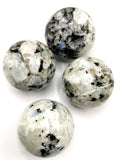 Natural rainbow moonstone sphere/ball - handmade carvings - ONE PIECE ONLY