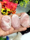Rose Quartz palmstones - ONE PIECE - crystal/chakra/reiki/healing - 80 gms weight