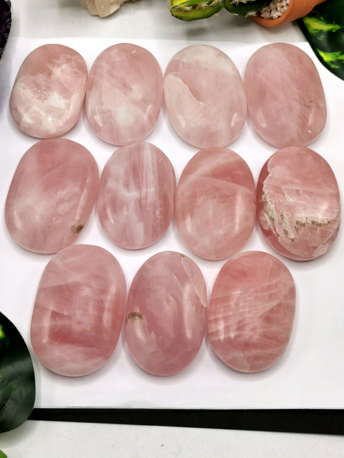 Rose Quartz palmstones - ONE PIECE - crystal/chakra/reiki/healing - 80 gms weight