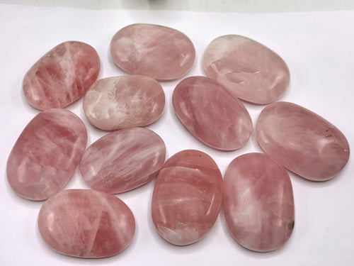 Rose Quartz palmstones - ONE PIECE - crystal/chakra/reiki/healing - 80 gms weight