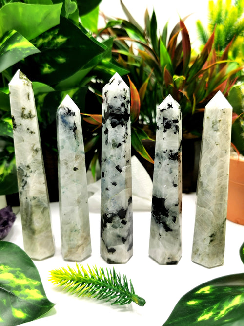 Moonstone point - handmade carvings - energy/chakra/reiki - ONE PIECE ONLY