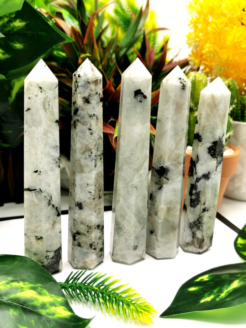 Moonstone point - handmade carvings - energy/chakra/reiki - ONE PIECE ONLY