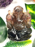 Multicolor Fluorite Handmade Carving of Ganesh -Lord Ganesha Idol/Statue in Crystals and Gemstones 186 gms