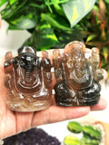 Multicolor Fluorite Handmade Carving of Ganesh -Lord Ganesha Idol/Statue in Crystals and Gemstones 155 gms