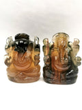 Multicolor Fluorite Handmade Carving of Ganesh -Lord Ganesha Idol/Statue in Crystals and Gemstones 155 gms