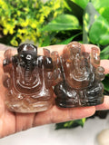 Multicolor Fluorite Handmade Carving of Ganesh -Lord Ganesha Idol/Statue in Crystals and Gemstones 155 gms