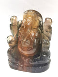 Multicolor Fluorite Handmade Carving of Ganesh -Lord Ganesha Idol/Statue in Crystals and Gemstones 155 gms
