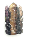 Multicolor Fluorite Handmade Carving of Ganesh -Lord Ganesha Idol/Statue in Crystals and Gemstones 138 gms