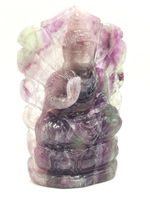 Multicolor Fluorite Buddha - handmade carving of serene and meditating Lord Buddha - crystal/reiki/healing - 6 inches and 695 gms