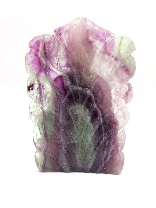 Multicolor Fluorite Buddha - handmade carving of serene and meditating Lord Buddha - crystal/reiki/healing - 6 inches and 695 gms