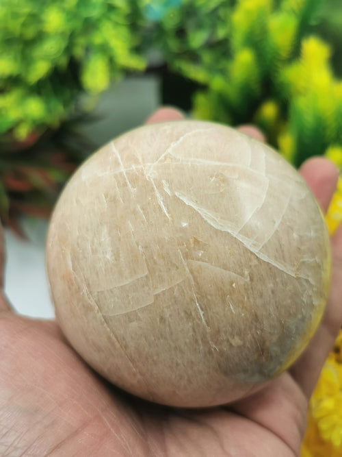 Peach Moonstone sphere - Crystal Healing Gemstones - 3 inches dia