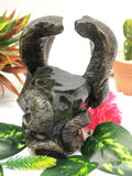 Unique carving of a pair of cobra snakes with raised hood in labradorite - crystal healing / chakra / reiki - 6 inches and 1.68 kg (3.70 lb) Animal carving