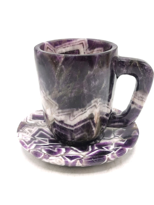 Exquisite Chevron Amethyst Tea Cup & Saucer