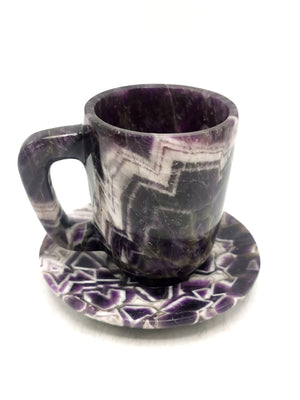 Exquisite Chevron Amethyst Tea Cup & Saucer