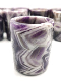 Exquisite gemstone shot glass / goblet in chevron amethyst stone - ONLY 1 PIECE