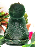 Buddha in Dark Green Aventurine - handmade carving of serene and meditating Lord Buddha - crystal/reiki/healing - 6.5 in and 1.2 kg (2.64 lb)