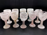 Rose Quartz wine glass / goblet hand carved - ONLY 1 PIECE