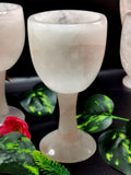 Rose Quartz wine glass / goblet hand carved - ONLY 1 PIECE