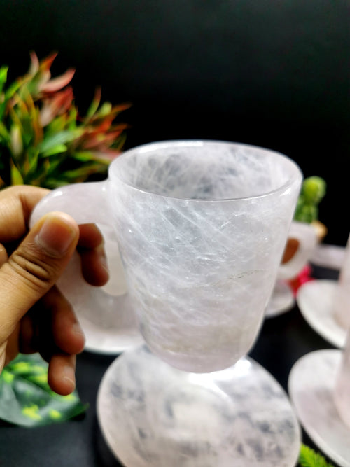 Rose Quartz Cup & Saucer - ONLY 1 Cup and 1 Saucer
