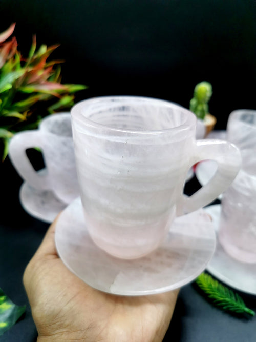 Rose Quartz Cup & Saucer - ONLY 1 Cup and 1 Saucer