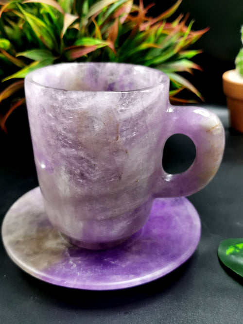 Amethyst Stone Tea/coffee Cup & Saucer, One Teacup Set, Crystal Cup, Quartz  Cup, Crystal Tea Set , Gift Item 