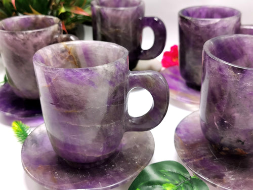 Dark Amethyst Cup & Saucer - ONLY 1 Cup and 1 Saucer - Home Decor