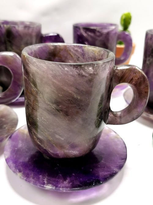 Dark Amethyst Cup & Saucer - ONLY 1 Cup and 1 Saucer - Home Decor