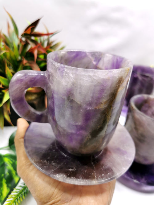 Dark Amethyst Cup & Saucer - ONLY 1 Cup and 1 Saucer - Home Decor