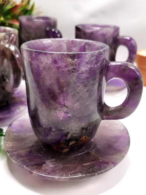 Dark Amethyst Cup & Saucer - ONLY 1 Cup and 1 Saucer - Home Decor