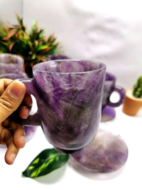 Dark Amethyst Cup & Saucer - ONLY 1 Cup and 1 Saucer - Home Decor