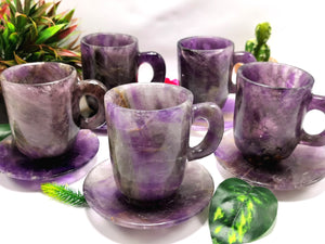 Dark Amethyst Cup & Saucer - ONLY 1 Cup and 1 Saucer - Home Decor