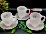 Beautiful Rose Quartz Tea Cup & Saucer - ONLY 1 Cup and 1 Saucer