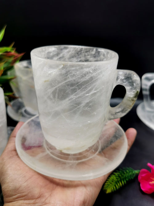 Clear Quartz Cup & Saucer - ONLY 1 Cup and 1 Saucer