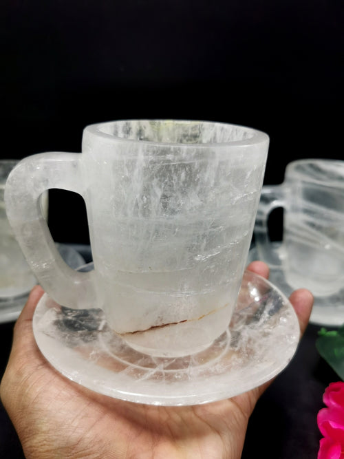 Clear Quartz Cup & Saucer - ONLY 1 Cup and 1 Saucer