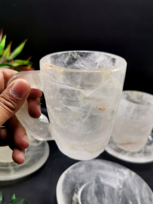 Clear Quartz Cup & Saucer - ONLY 1 Cup and 1 Saucer